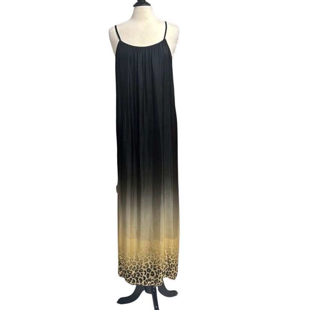 Scandal Italy Women’s Black & Gold Silk Midi Dress One Size